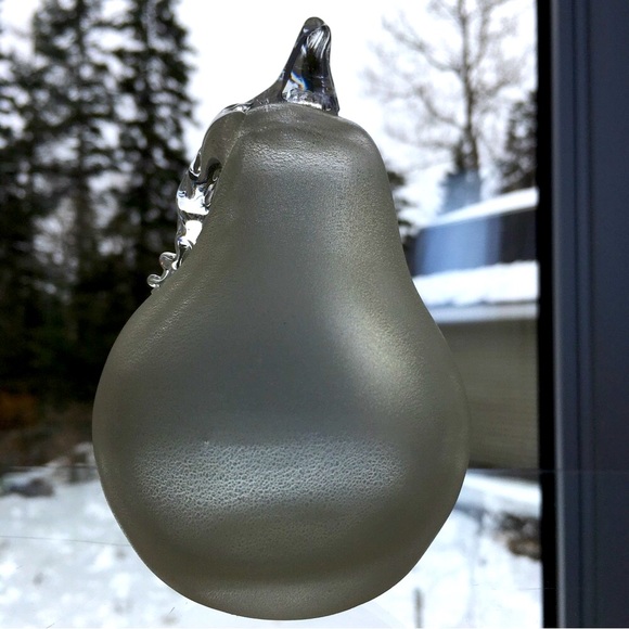 Murano Art Glass Italian Satin & Gold Fruit Pear - Picture 3 of 6